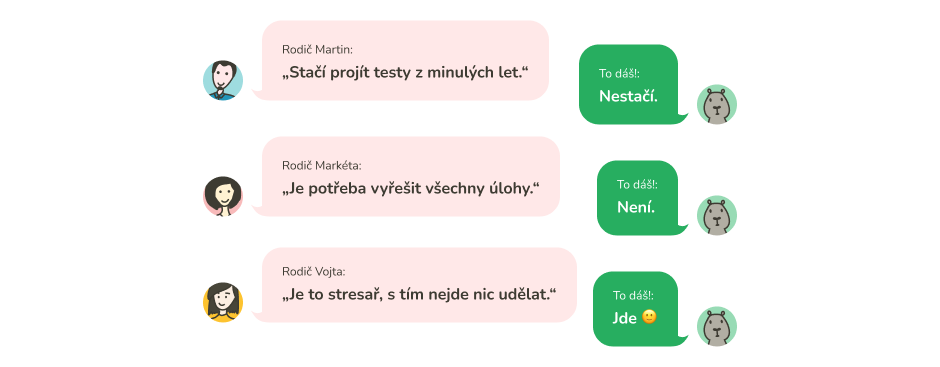 doučování na přijímací zkoušky - chyby rodičů